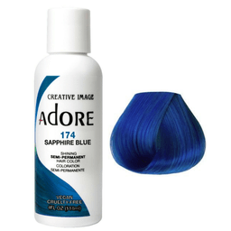 Adore Semi Permanent Hair Colour Sapphire Blue 174 118ml - Price Attack